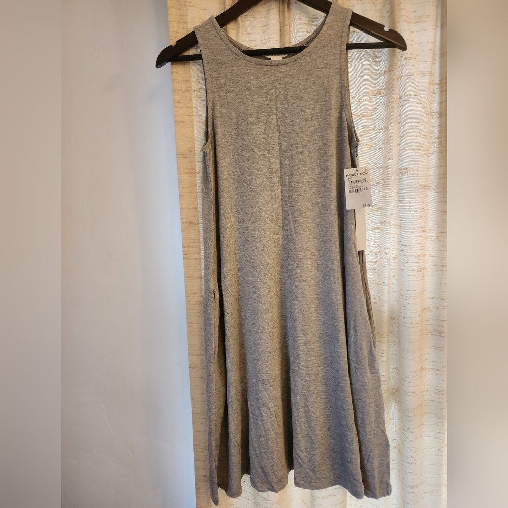 CASLON NORDSTROM TANK DRESS XXS Oversized, Heathergray, NWT